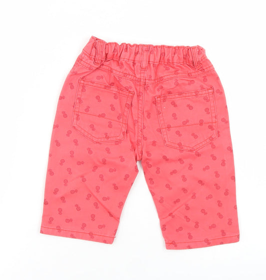 Dunnes Stores Boys Pink Geometric Cotton Chino Shorts Size 3-4 Years  Regular  - Pineapple Print