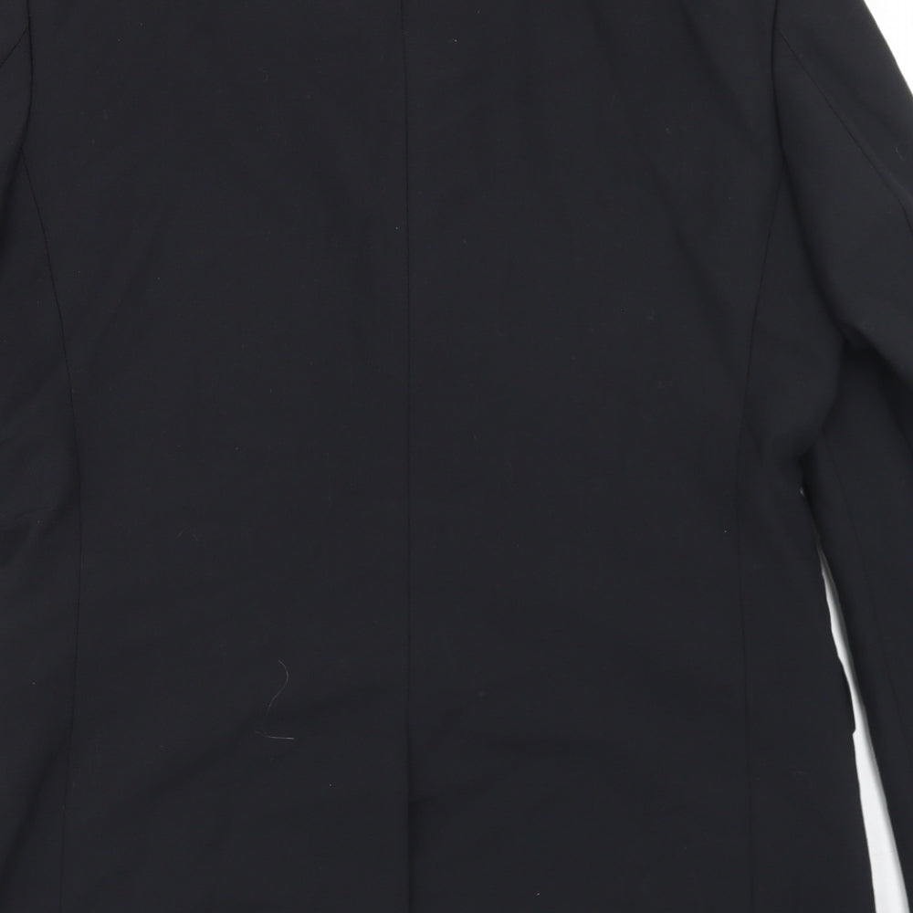 Jonathon Adams Mens Black  Polyester Jacket Blazer Size 38