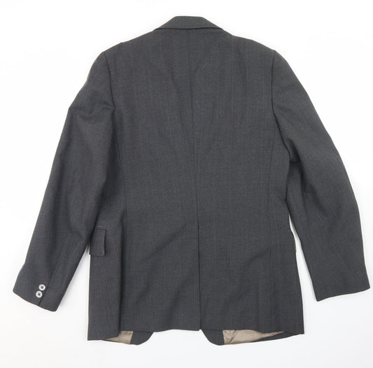 Jackson Mens Grey Plaid Polyester Jacket Blazer Size 36