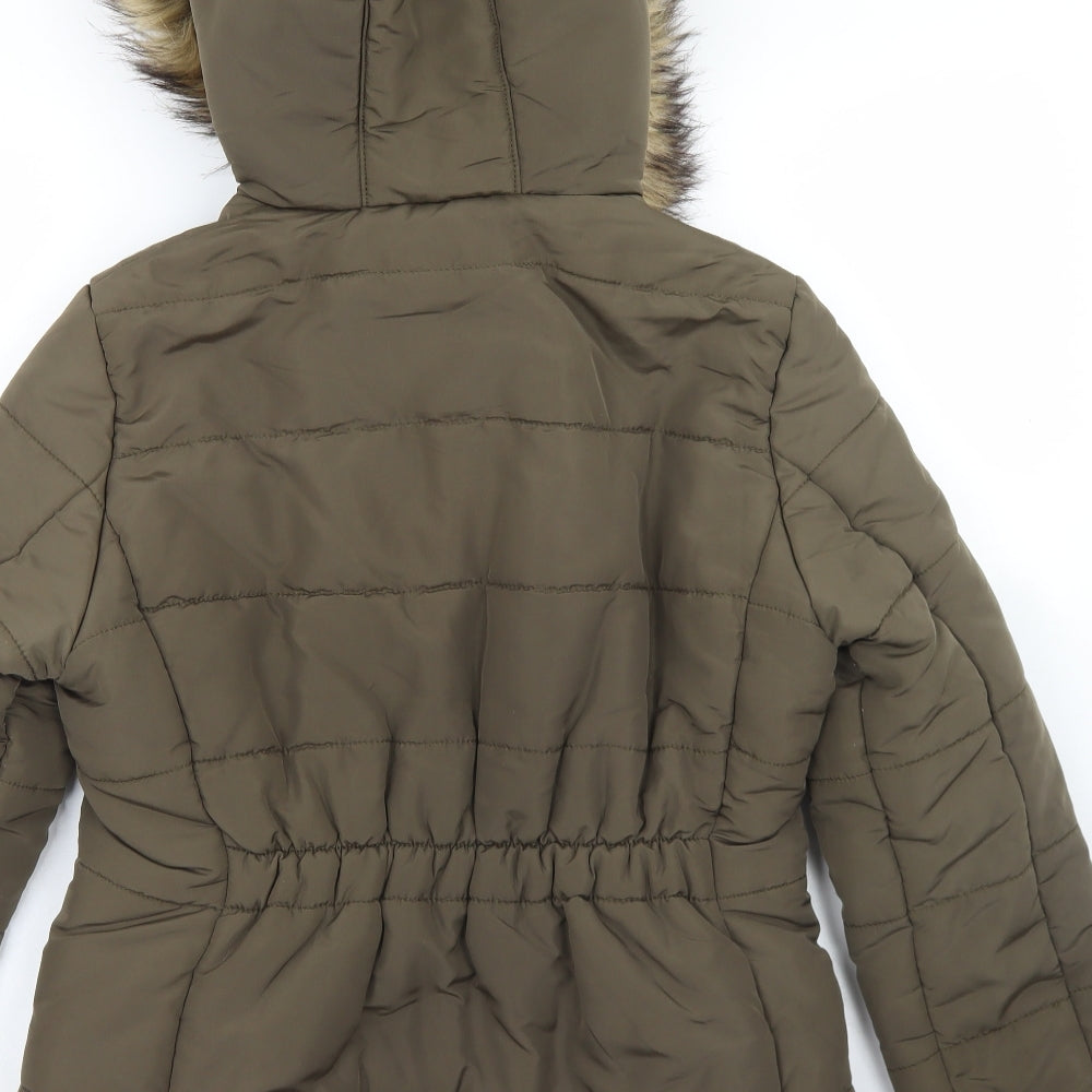 H&M Womens Green   Parka Coat Size 10  Zip