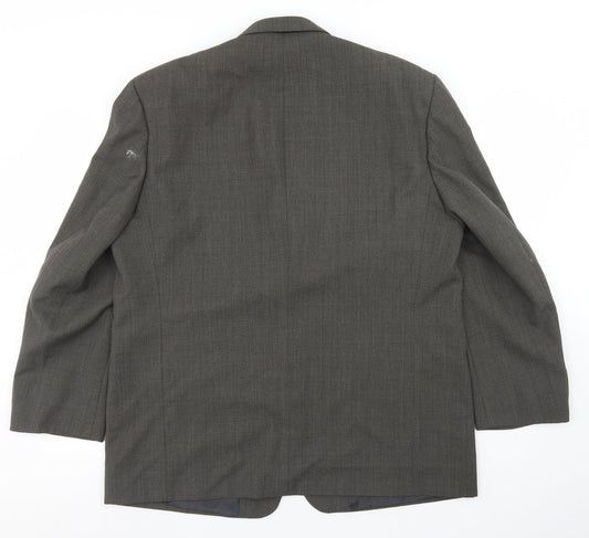 Ciro Citterio Mens Grey Plaid Polyester Jacket Blazer Size 44