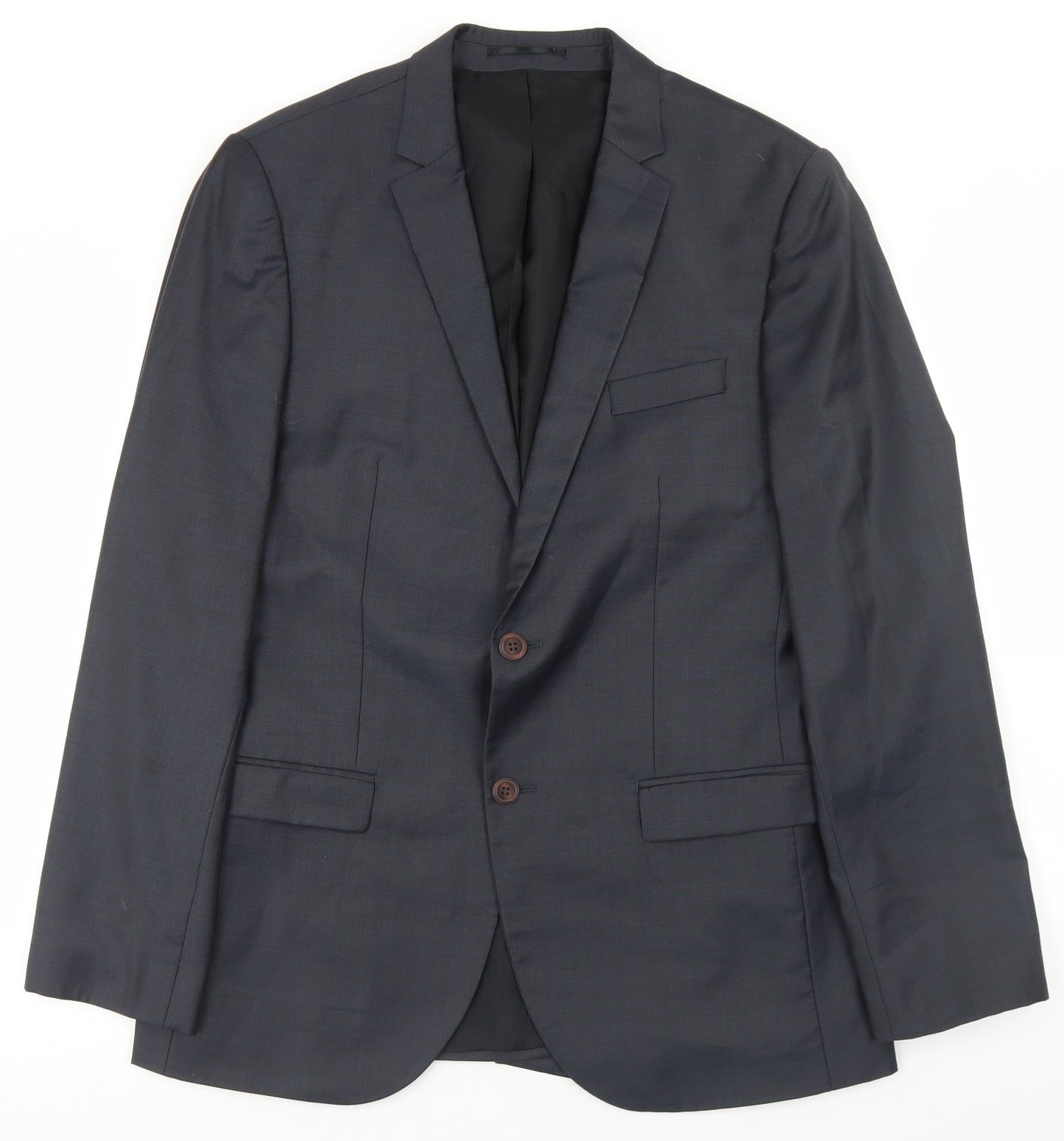 River Island Mens Blue  Wool Jacket Blazer Size 42