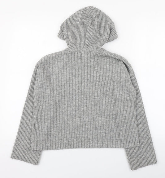 Urban Biss Womens Grey Round Neck  Acrylic Pullover Jumper Size 10