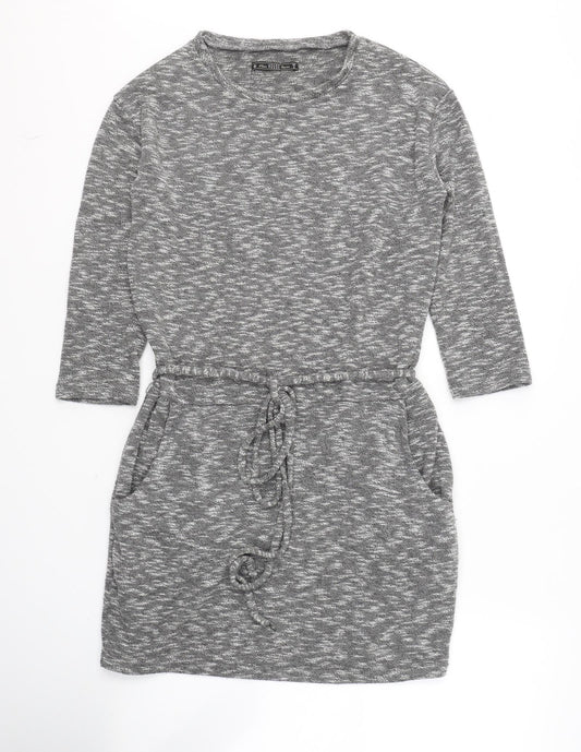 Hear House Music Womens Grey  Acrylic Jumper Dress  Size S  Round Neck Pullover