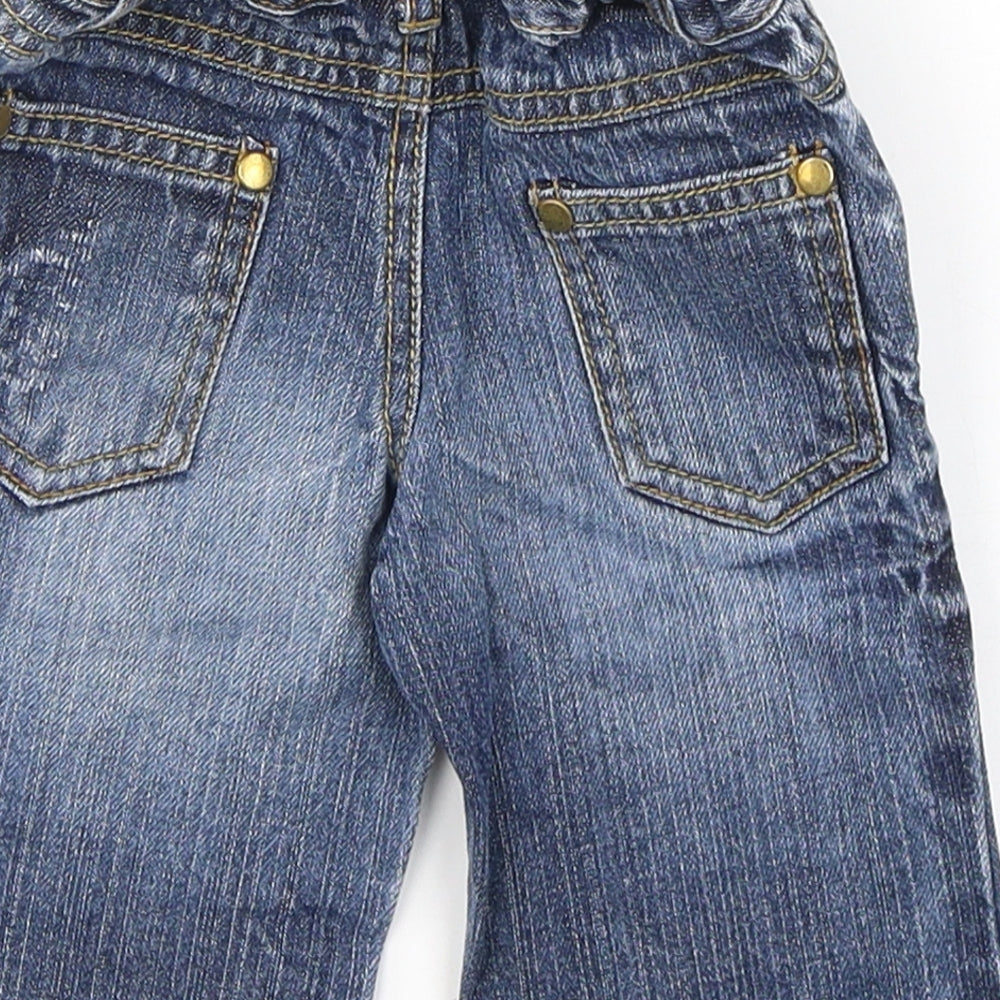 NEXT Boys Blue  Cotton Capri Jeans Size 3-6 Months  Button