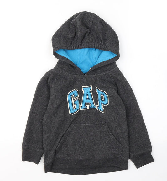Gap Boys Grey  Polyester Pullover Hoodie Size 4 Years  Pullover