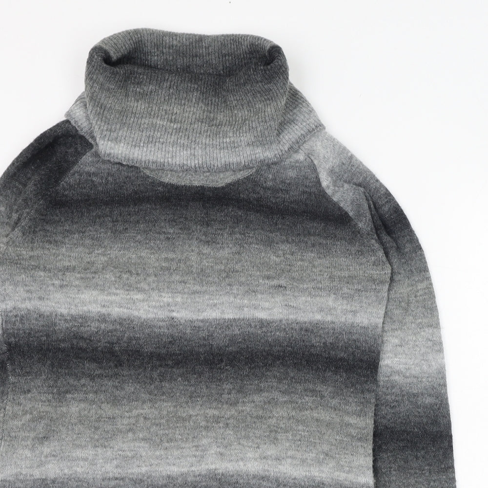 Twenty One Womens Grey Roll Neck  Acrylic Pullover Jumper Size 10