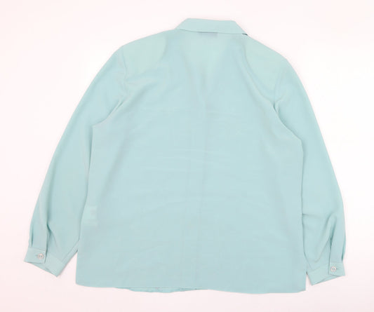 Your Sixth Sense Womens Green  Polyester Basic Button-Up Size 16 Collared