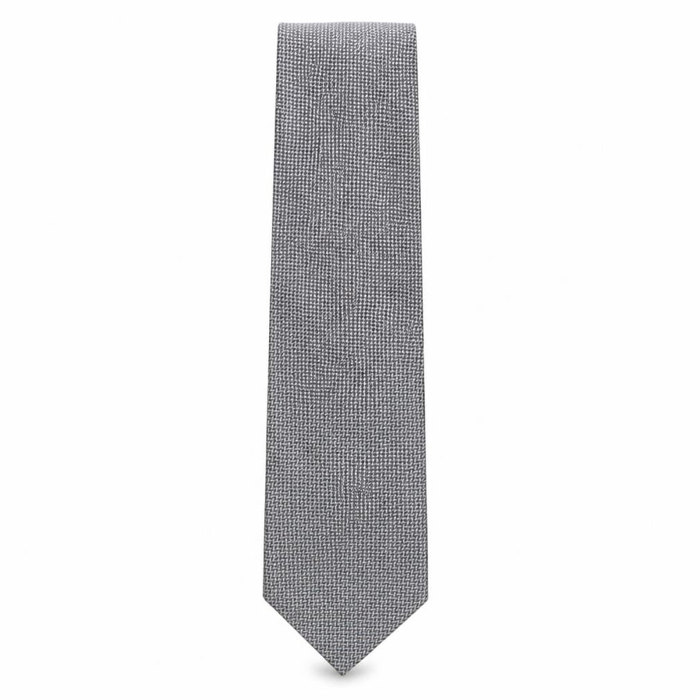 Marks and Spencer Mens Grey Geometric Polyester Pointed Tie One Size