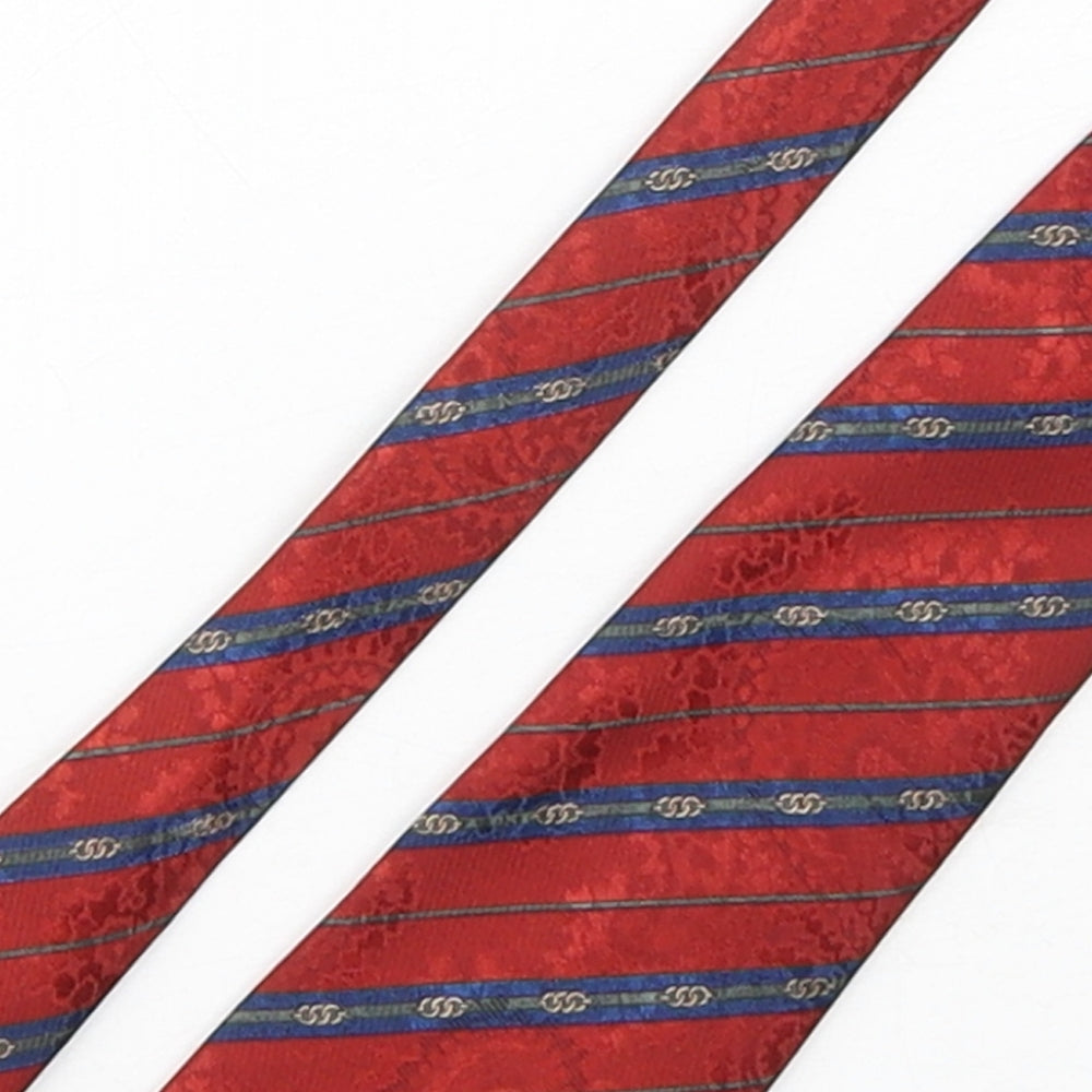 StMichael Mens Multicoloured Striped Polyester Pointed Tie One Size