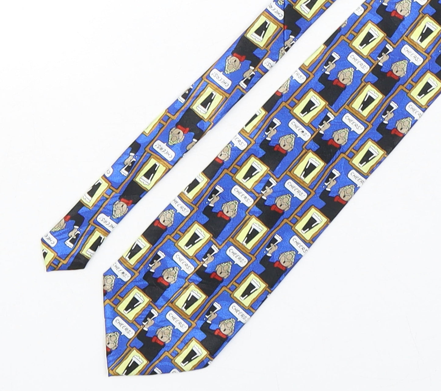 Gold City  Mens Multicoloured Geometric Polyester Pointed Tie One Size