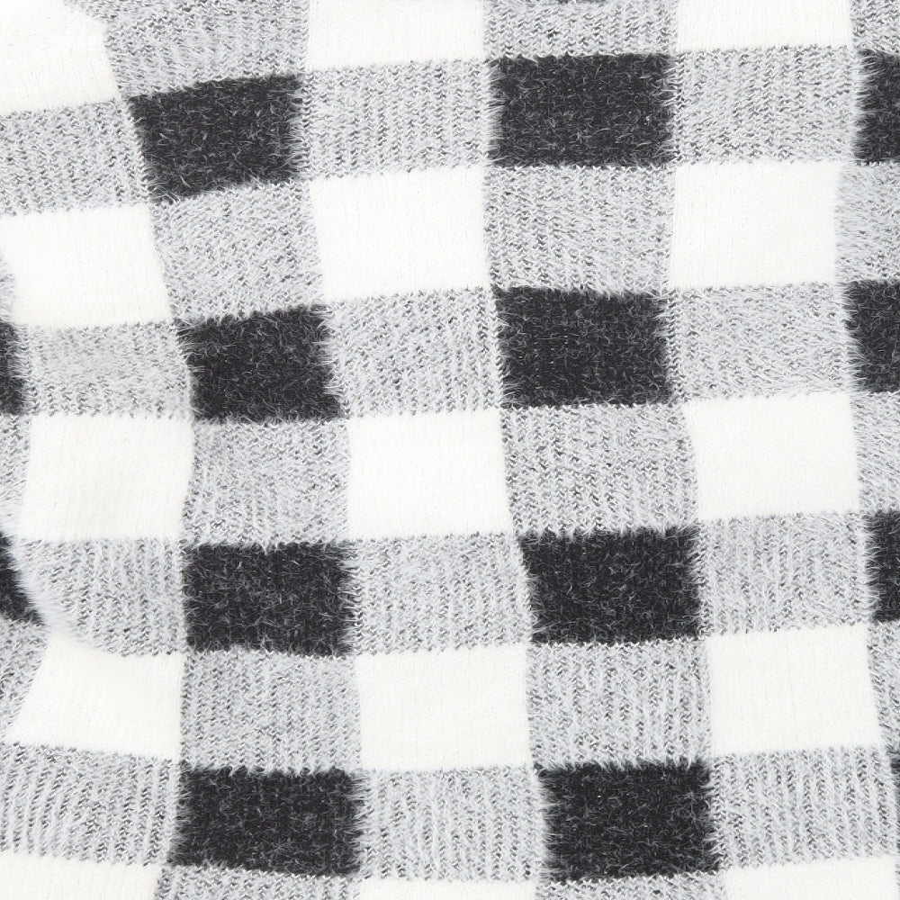 Primark Womens Grey Check  Jacket Coatigan Size M  Snap