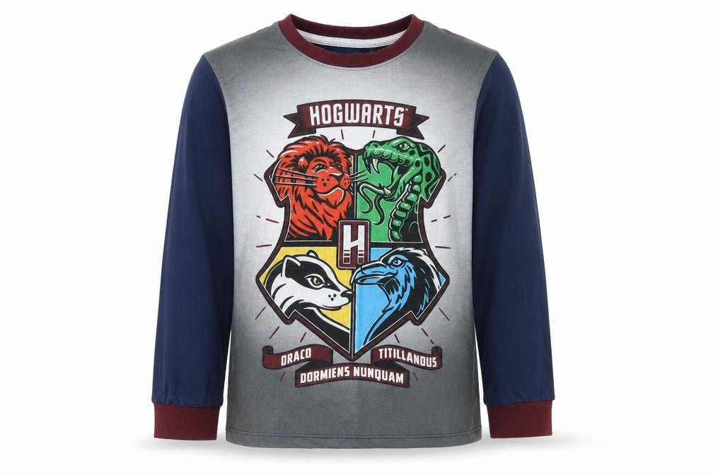 Character.Com Girls Blue  Polyester Pullover T-Shirt Size 8-9 Years Crew Neck Pullover - Hogwarts