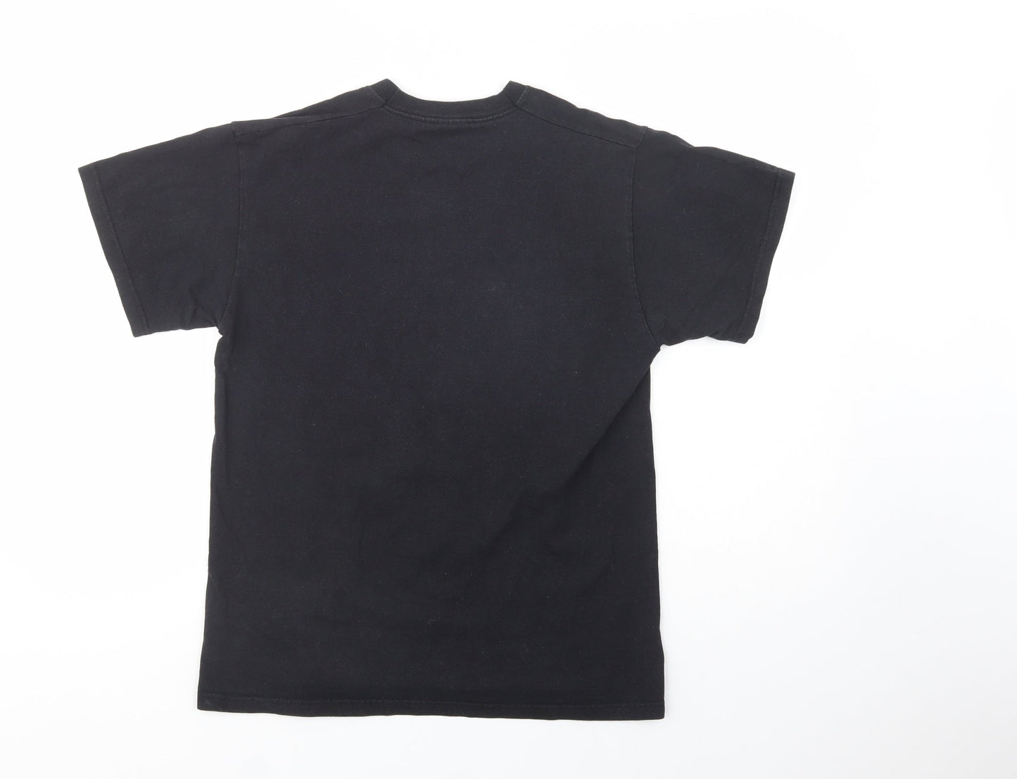 Fruit of the Loom Mens Black  Cotton  T-Shirt Size M Crew Neck  - Greenwich