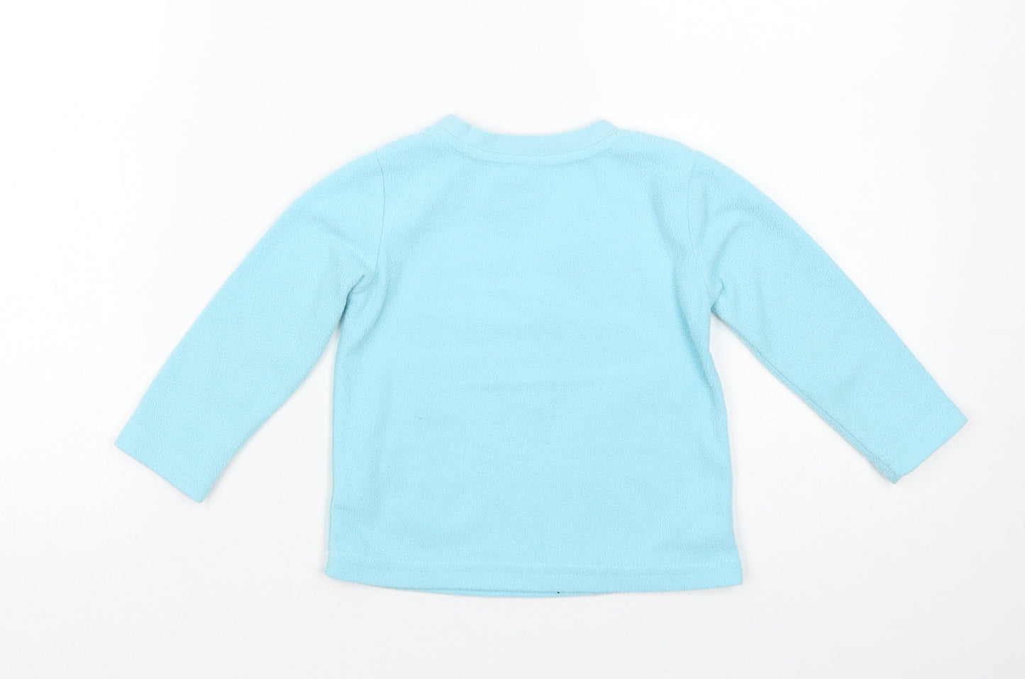 Dunnes Stores Baby Blue  Polyester Basic Blouse Size 12-18 Months Crew Neck Pullover - Unicorn