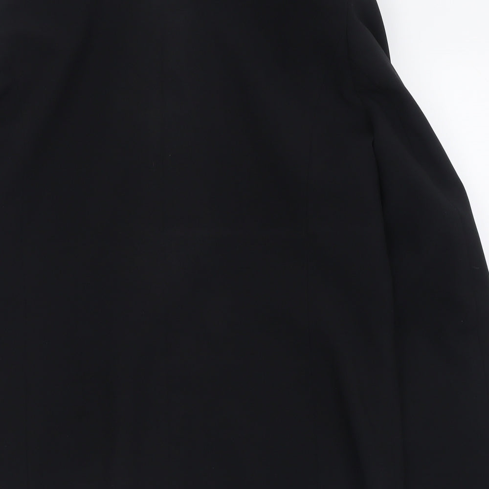 BHS Womens Black   Jacket  Size 12  Zip - Padded Shoulders