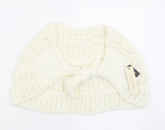 RJR.John Rocha Womens White V-Neck  Acrylic Cape Jumper One Size