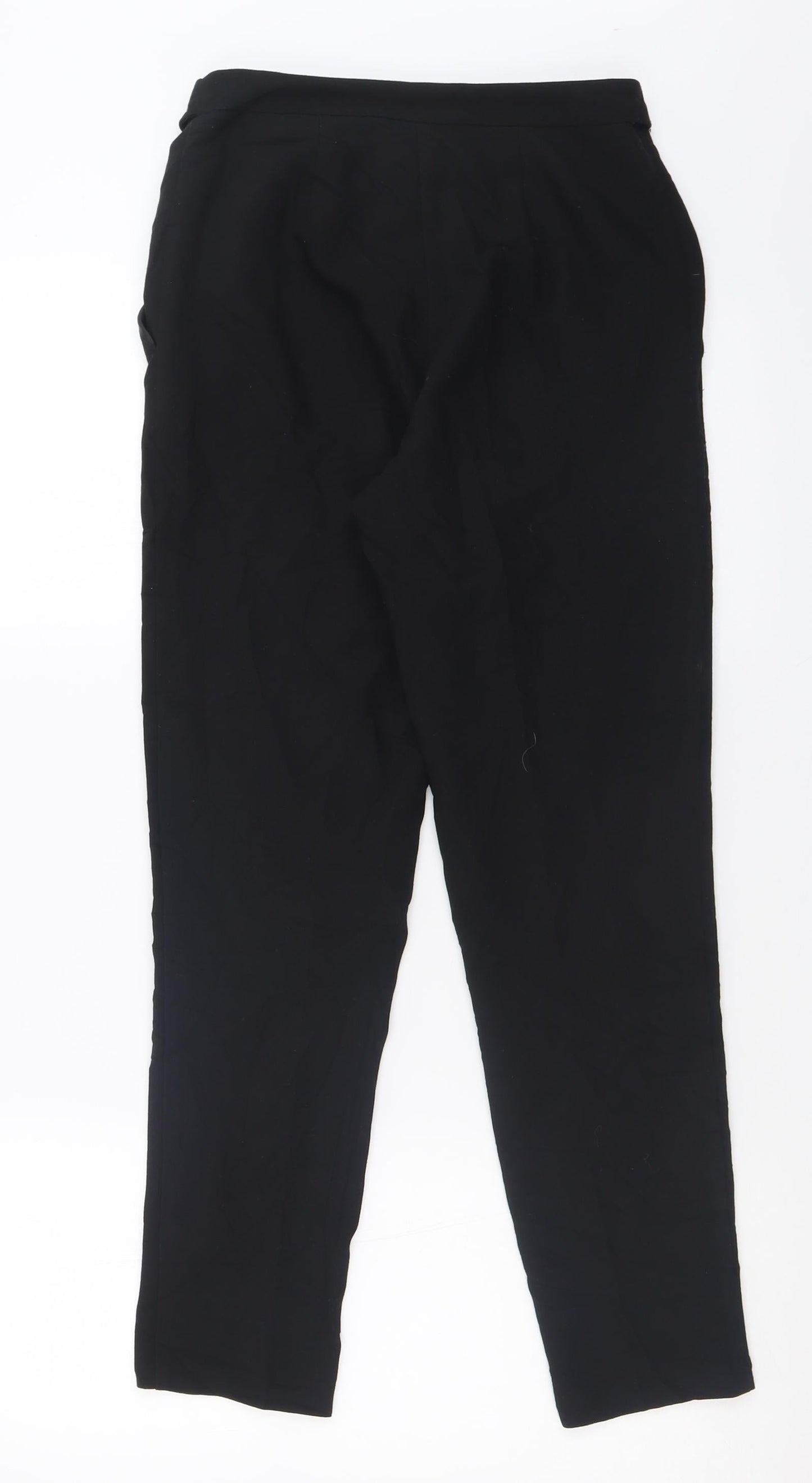 Missguided Womens Black  Polyester Capri Trousers Size 4 L28 in Regular Tie