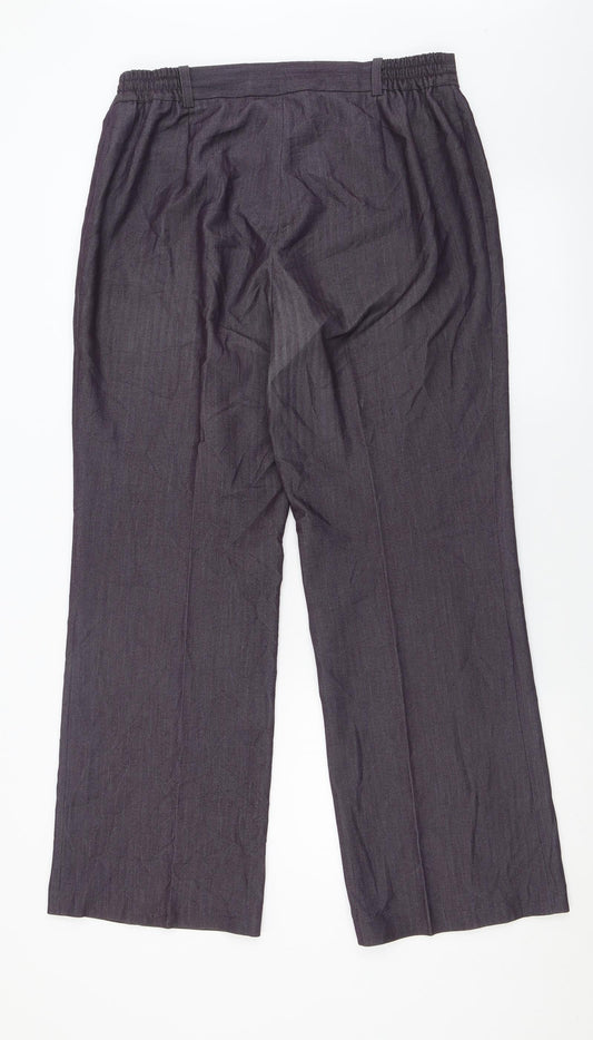 Anna Rose  Womens Purple  Polyester Trousers  Size 14 L30 in Regular Button