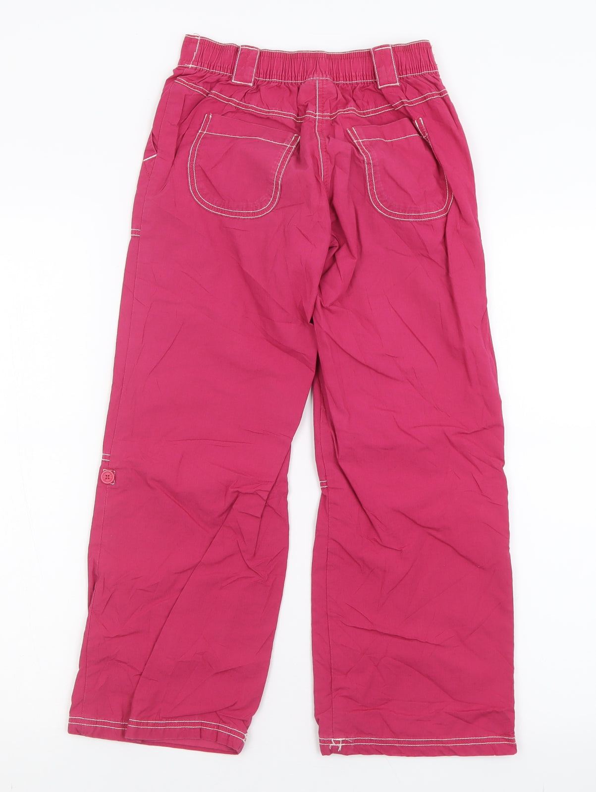 NEXT Girls Pink  Cotton Capri Trousers Size 9 Months  Regular Hook & Loop