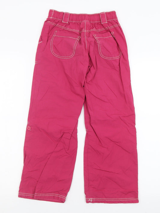 NEXT Girls Pink  Cotton Capri Trousers Size 9 Months  Regular Hook & Loop