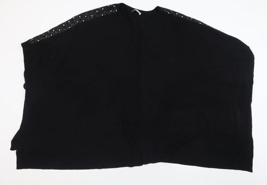 Lucy Sparks Womens Black Crew Neck  Polyamide Cape Jumper Size L