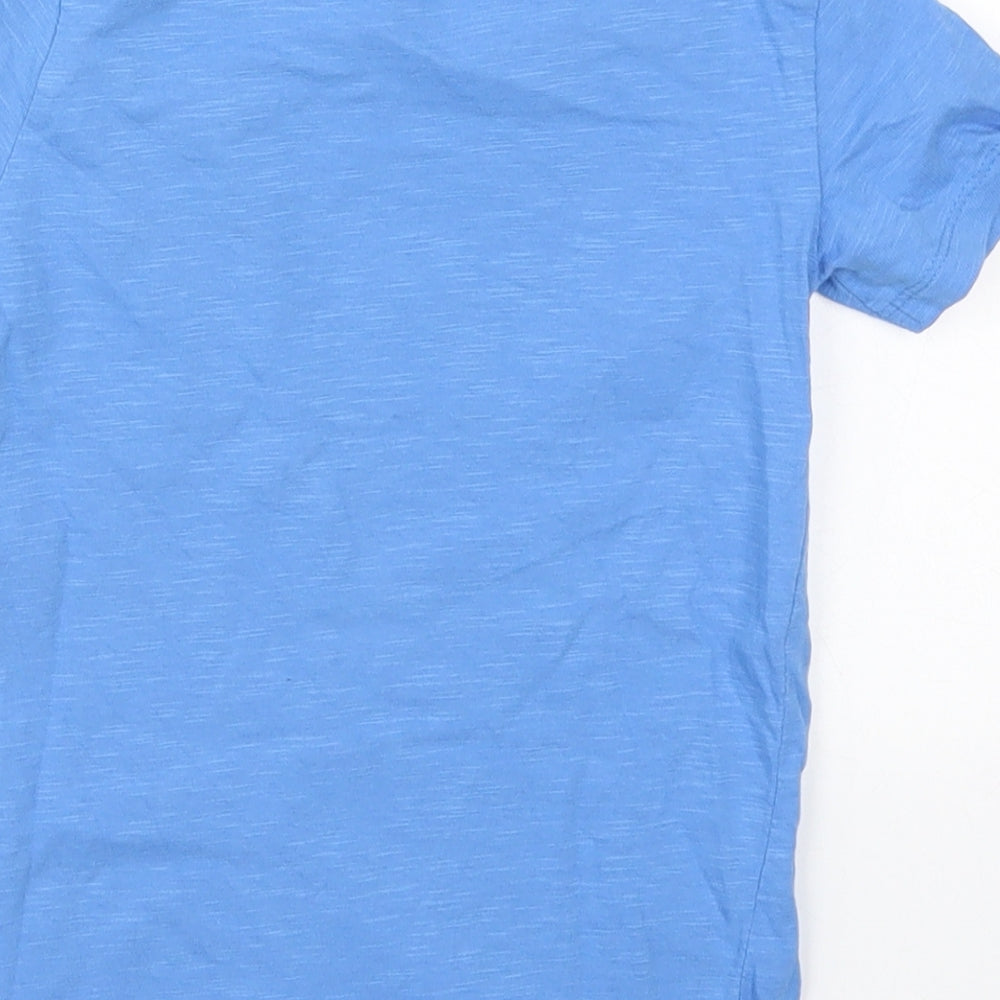 Dunnes Boys Blue  Cotton Basic T-Shirt Size 3-4 Years Crew Neck Pullover - Chest Pocket