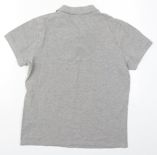 Burton Mens Grey  Cotton  Polo Size S Collared Pullover