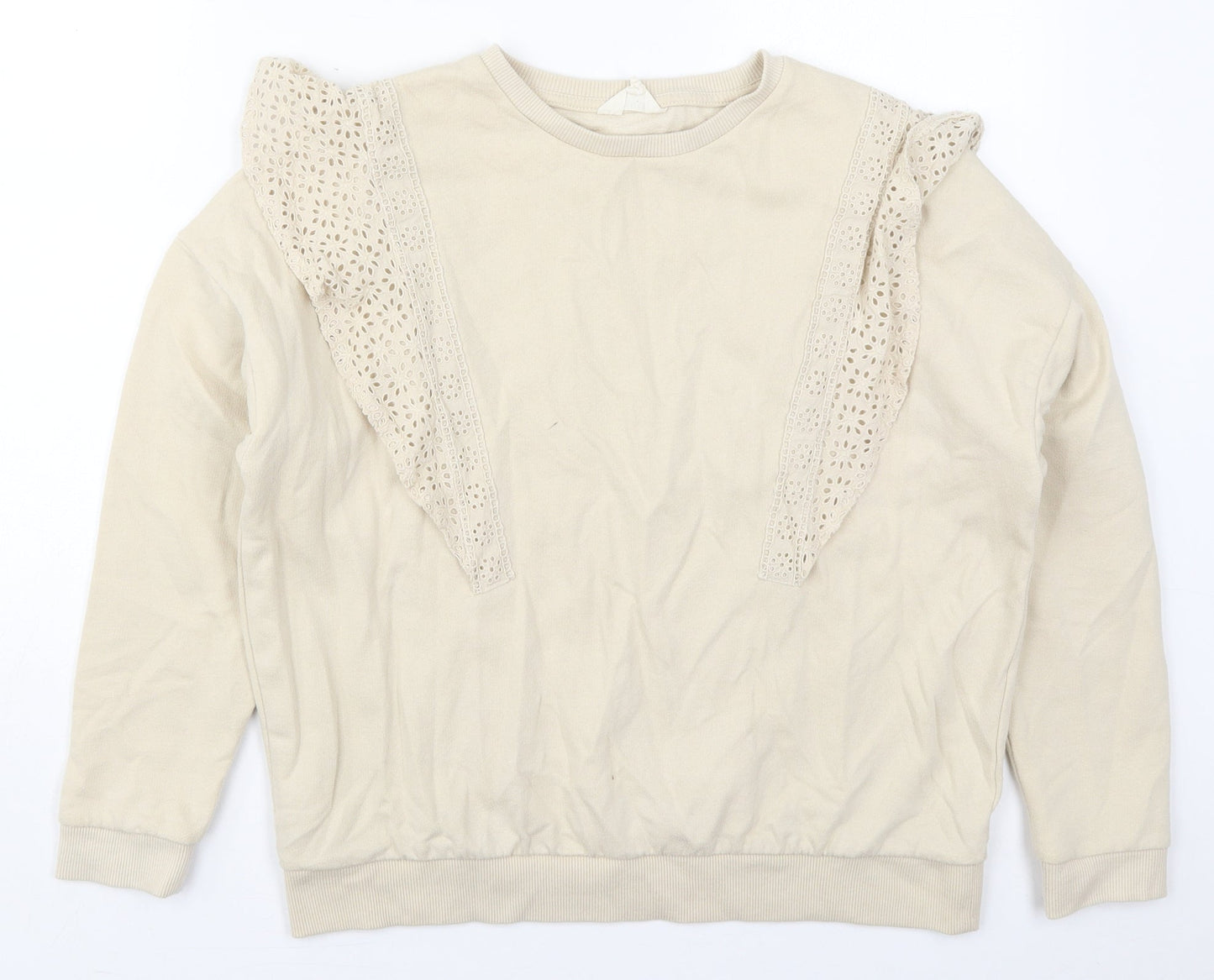 Falmer Heritage Womens Beige  Cotton Pullover Sweatshirt Size S  Pullover