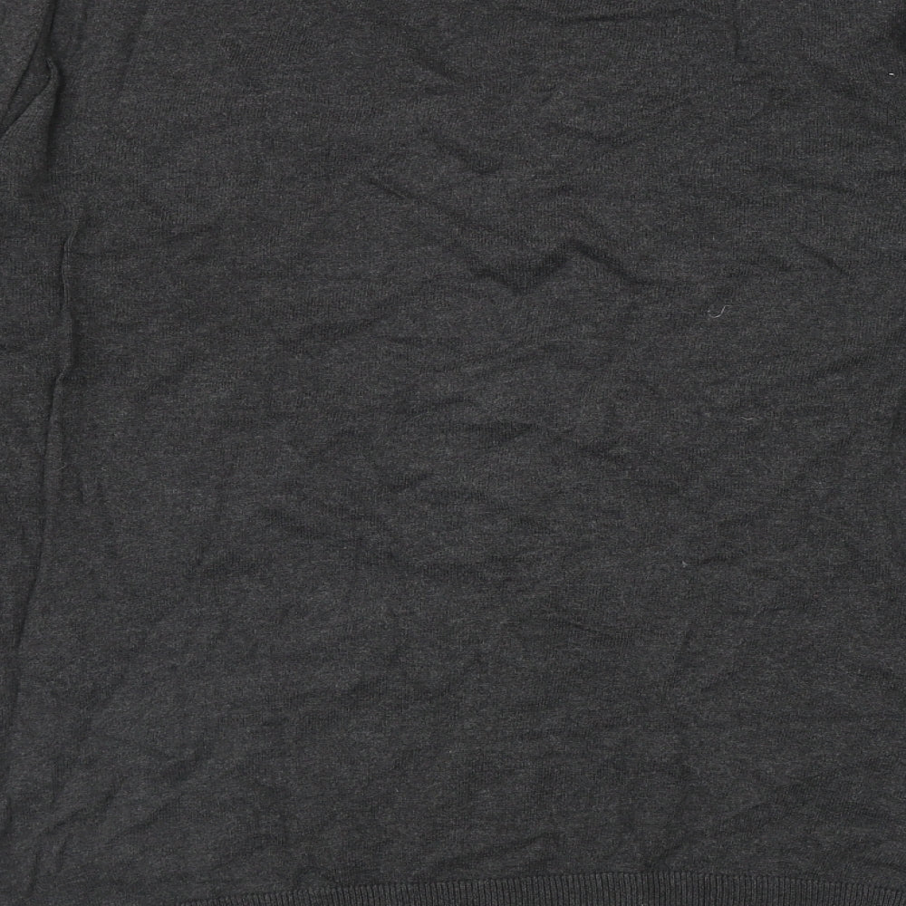Gap Mens Grey V-Neck  Cotton Pullover Jumper Size L