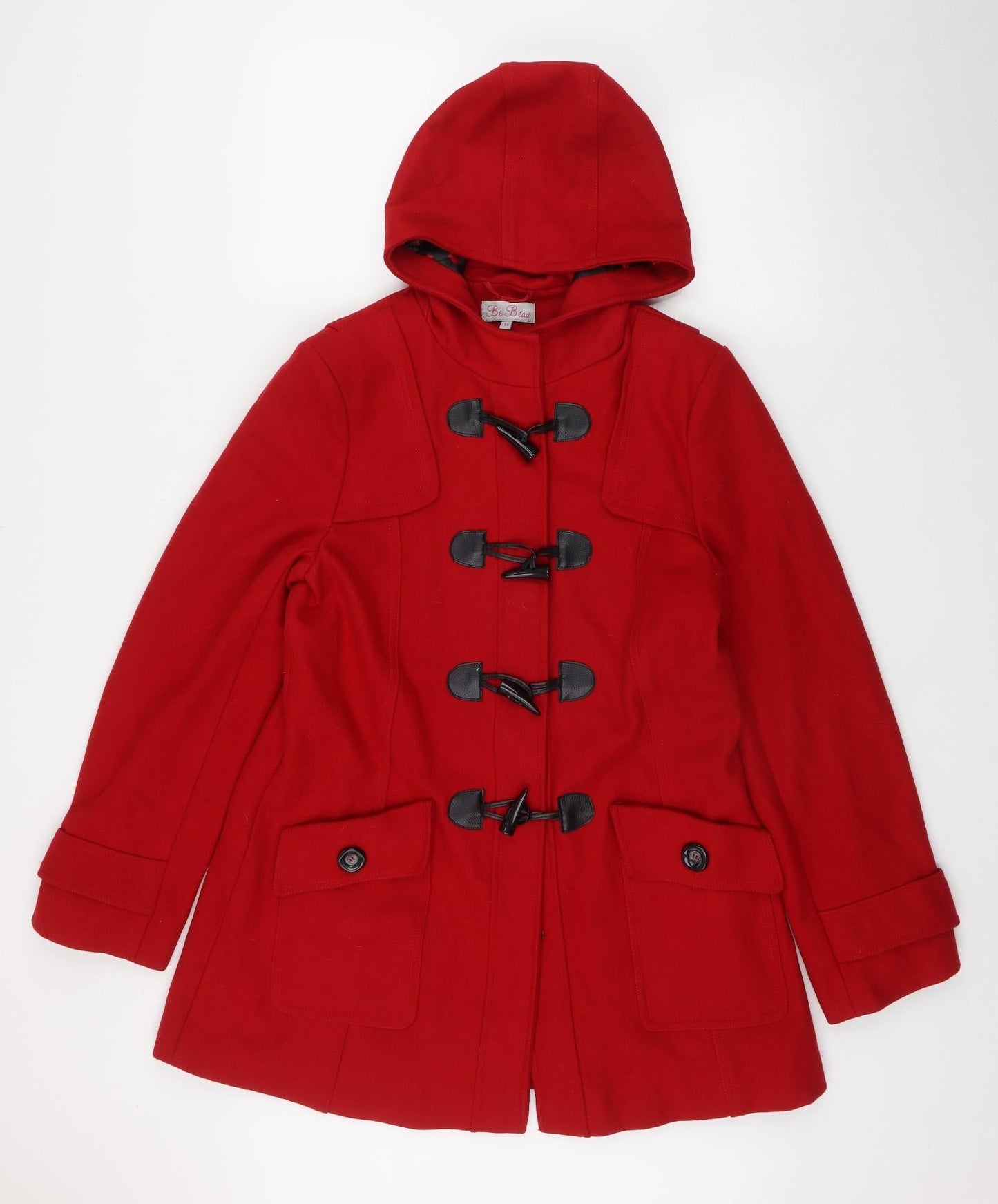 Be Beau Womens Red   Parka Jacket Size 14  Buckle