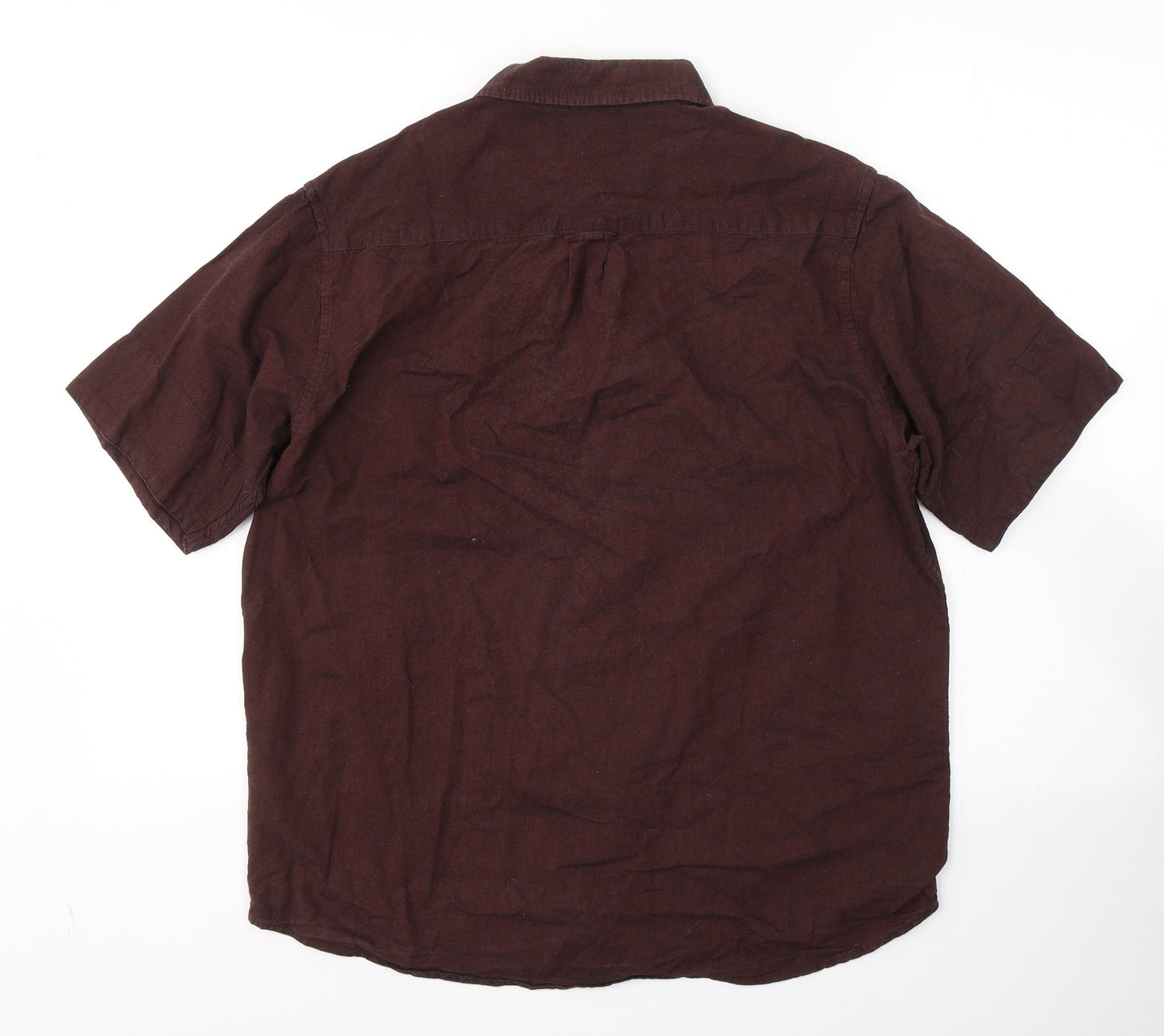 Primark Mens Red  Cotton  Button-Up Size L Collared Button