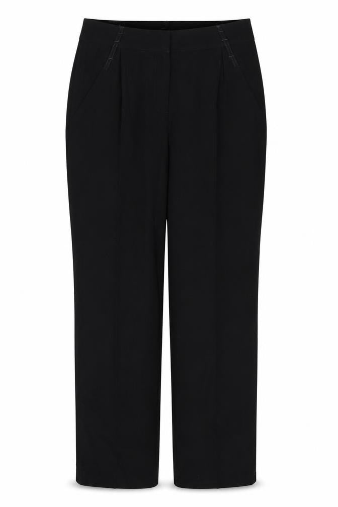 Marks and Spencer Womens Black  Polyester Trousers  Size 10 L30 in Regular Button