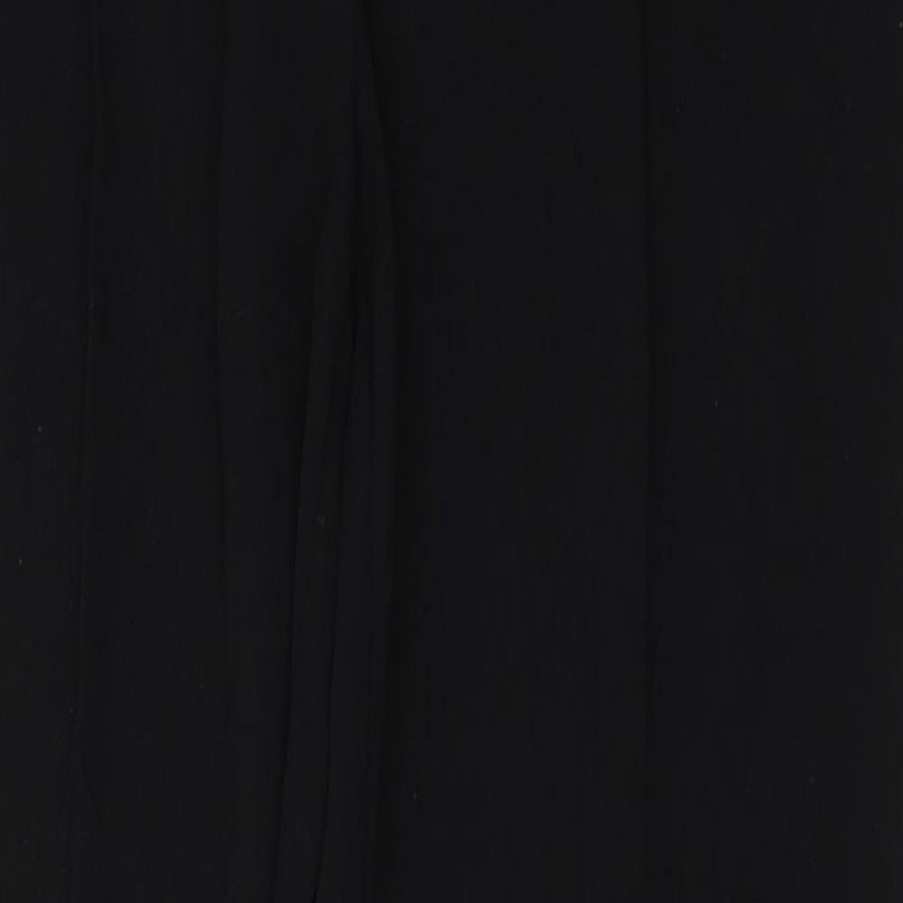 Marks and Spencer Womens Black  Polyester Trousers  Size 10 L30 in Regular Button