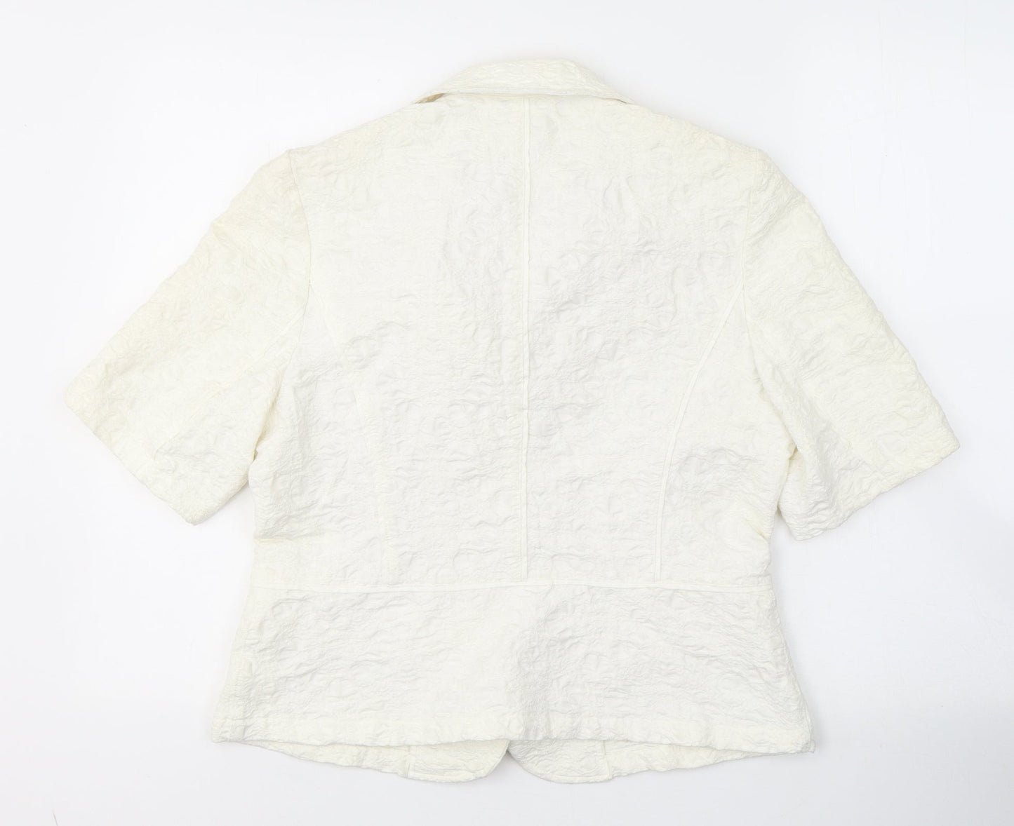Marks and Spencer Womens White Floral  Jacket Blazer Size M  Button