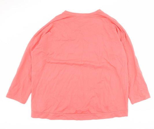 Missumi Womens Pink  Cotton Pullover Sweatshirt Size L  Pullover - Star
