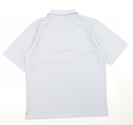 Cooltex Style Mens Blue  Polyester  Polo Size M Collared Button