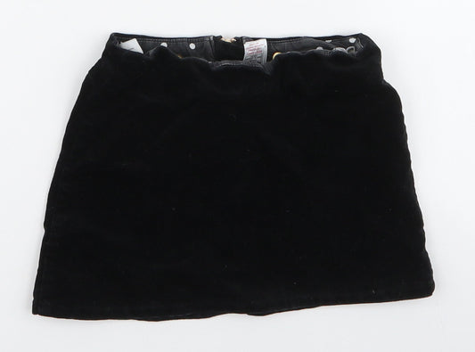 Dunnes Stores Girls Black  Cotton A-Line Skirt Size 4 Years  Regular Zip