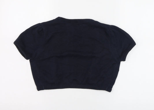 Debenhams Womens Blue Round Neck  Cotton Cardigan Jumper Size 10