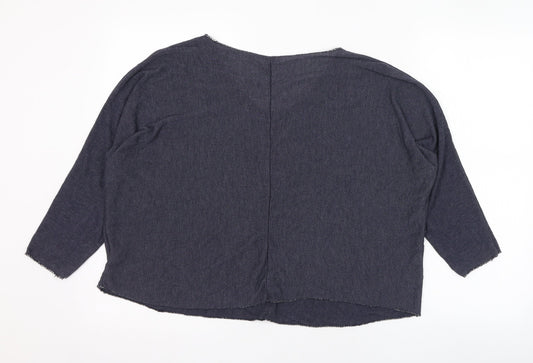 Preworn Womens Blue V-Neck  Viscose Pullover Jumper Size 6
