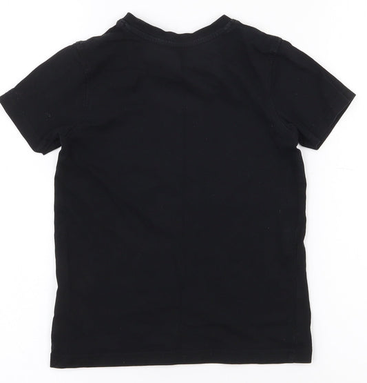 George Boys Black  100% Cotton Pullover T-Shirt Size 5-6 Years Crew Neck Pullover