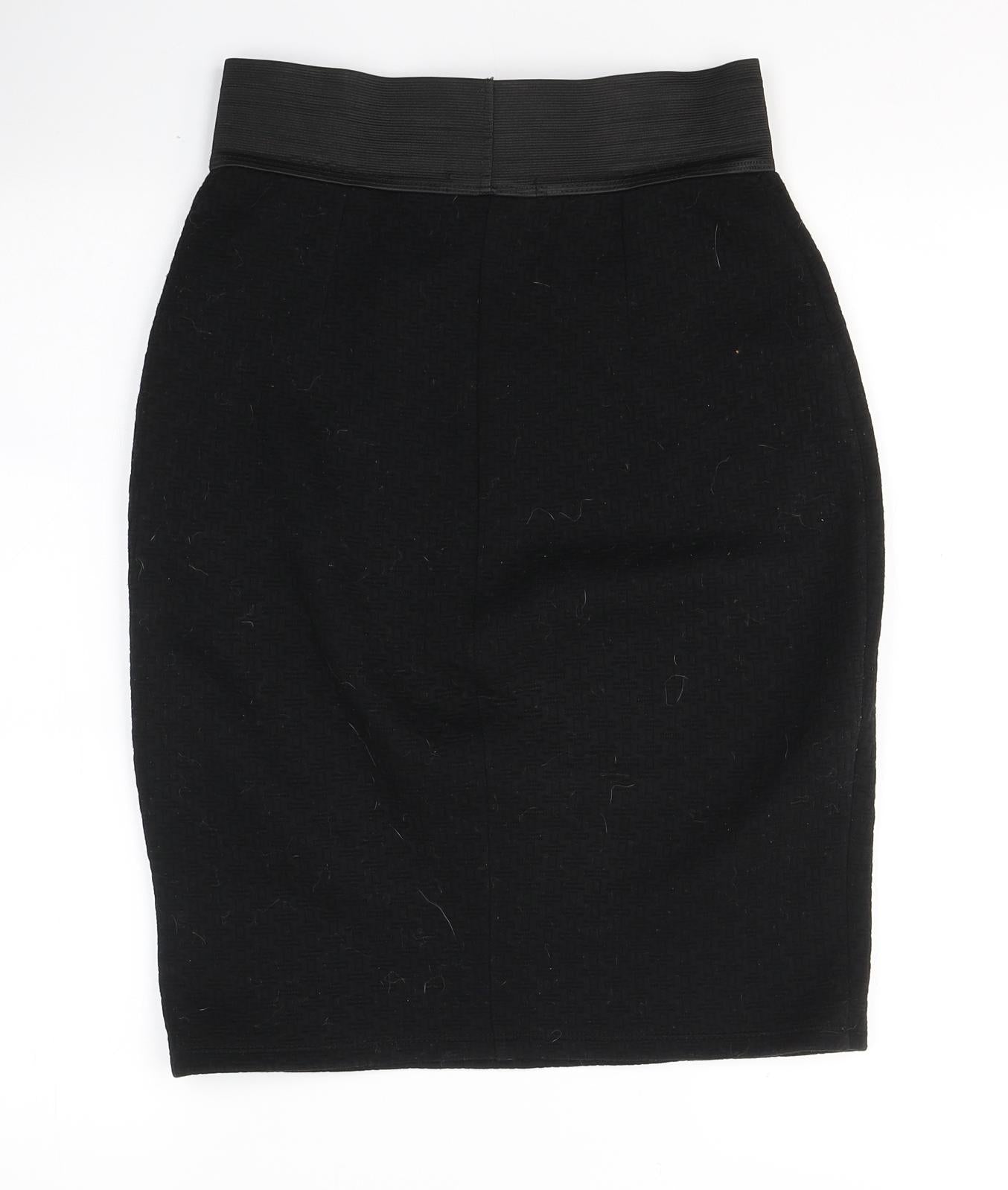 Dunnes Stores Womens Black Geometric Polyester A-Line Skirt Size S