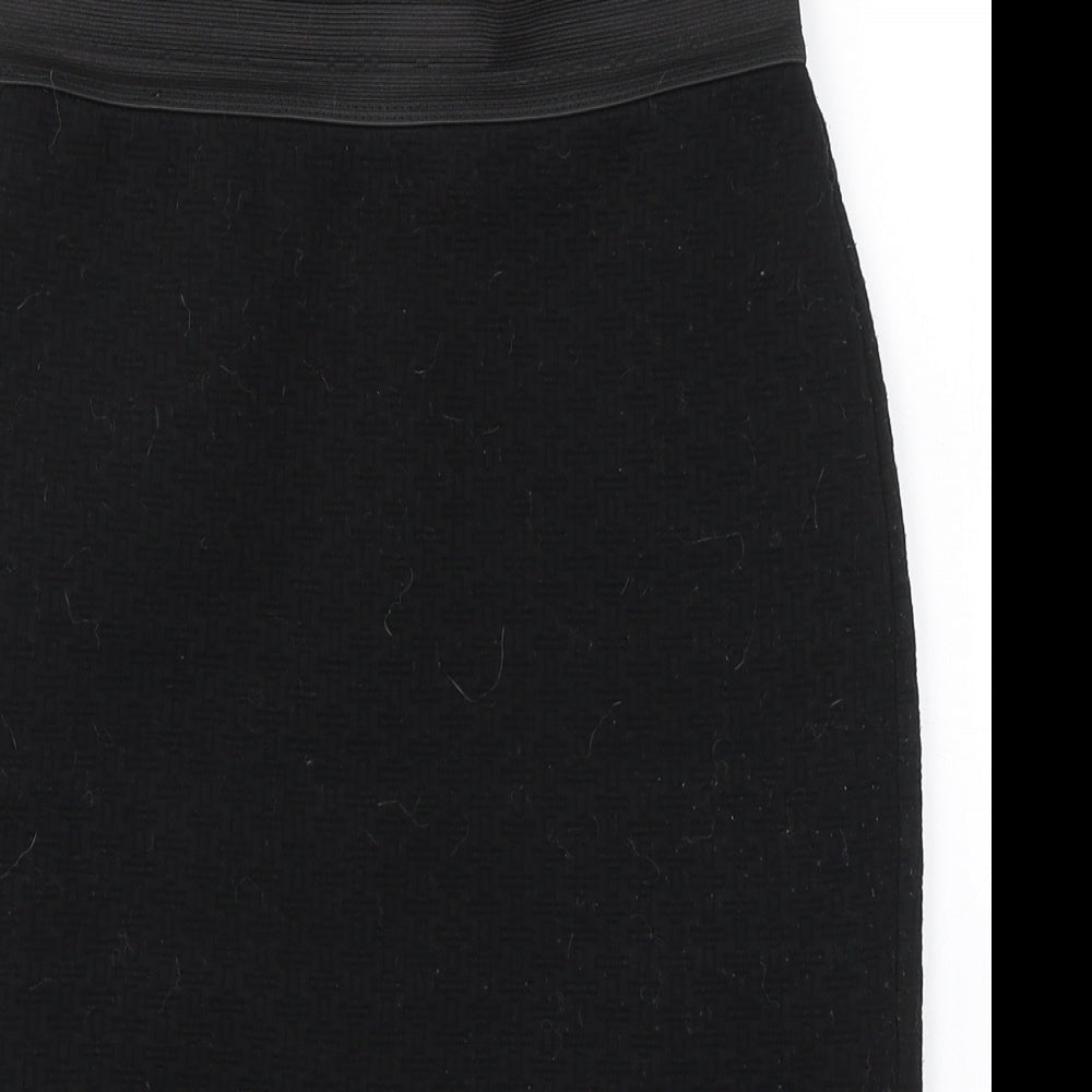 Dunnes Stores Womens Black Geometric Polyester A-Line Skirt Size S
