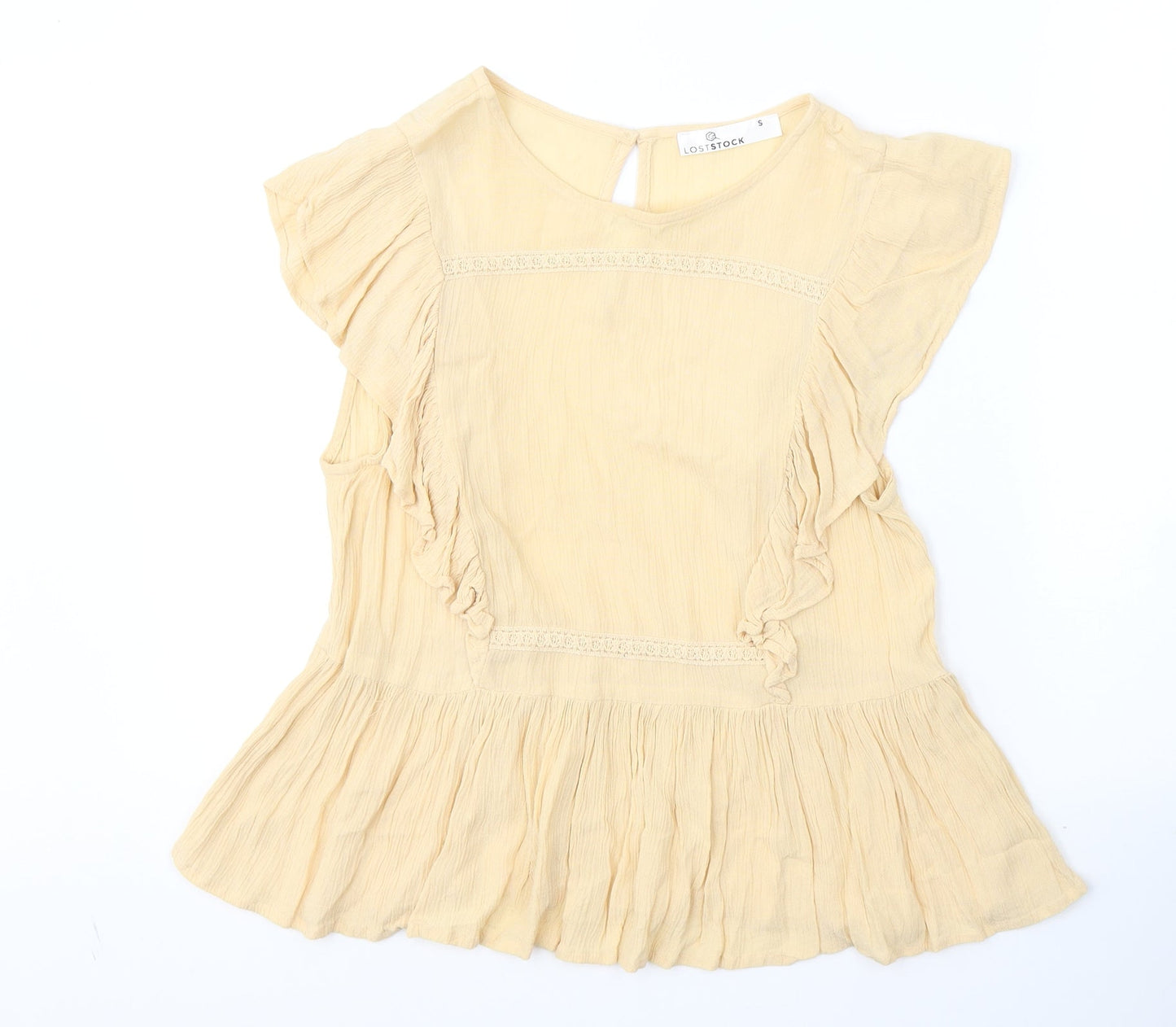 LASTSTOCK Womens Orange  Viscose Basic T-Shirt Size S Round Neck