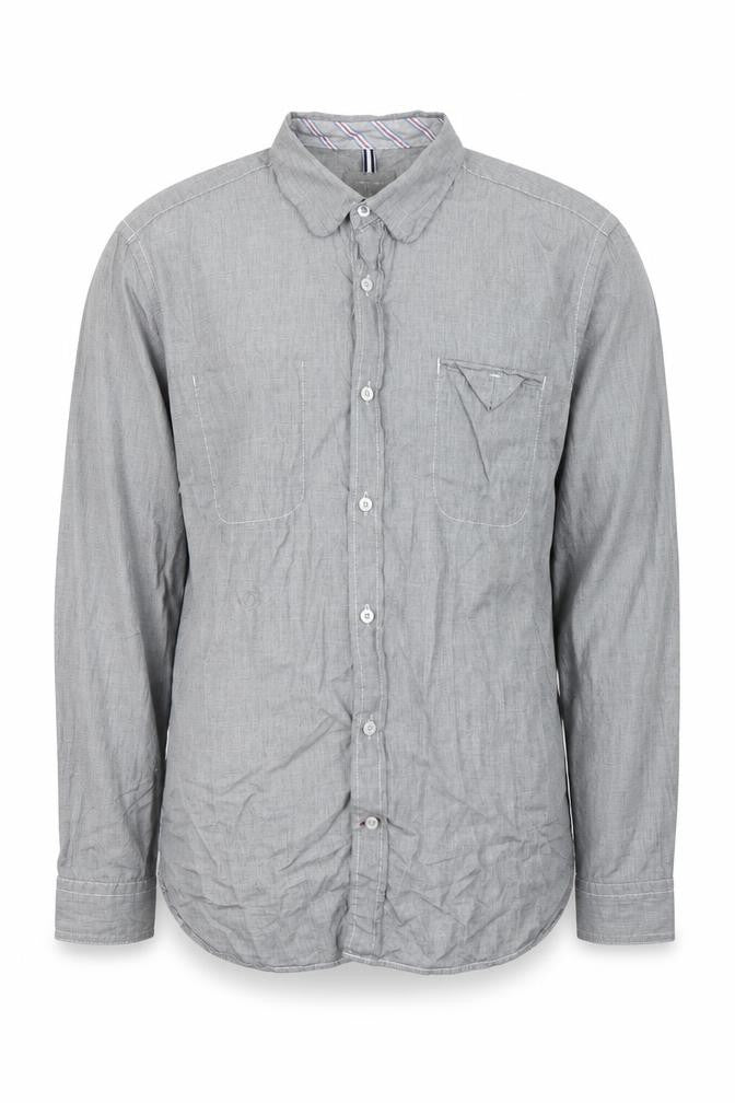 Peter Werth Mens Grey  Cotton  Button-Up Size M Collared Button
