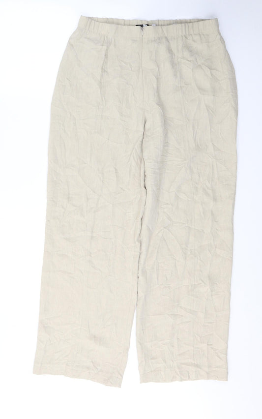 Wills Womens Beige  Acetate Trousers  Size 18 L29 in Regular Zip