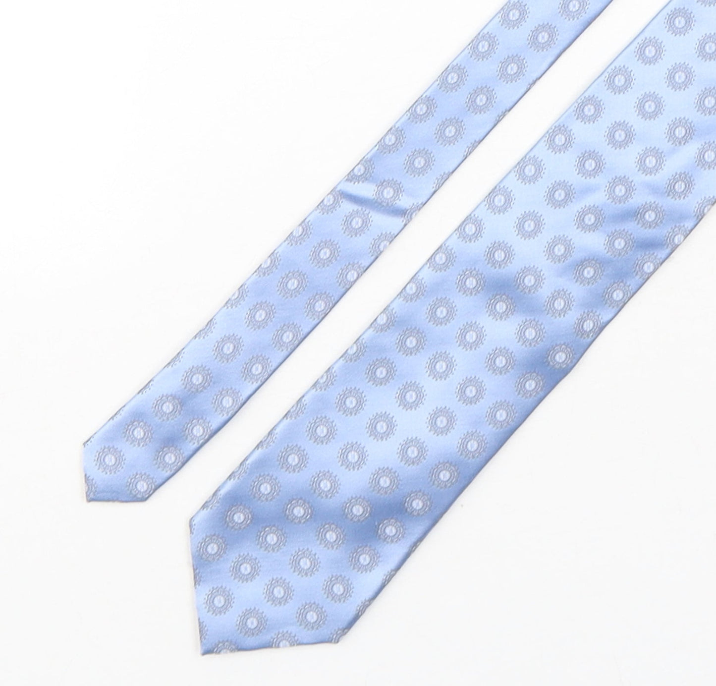 Collezione Mens Blue Geometric Silk Pointed Tie One Size