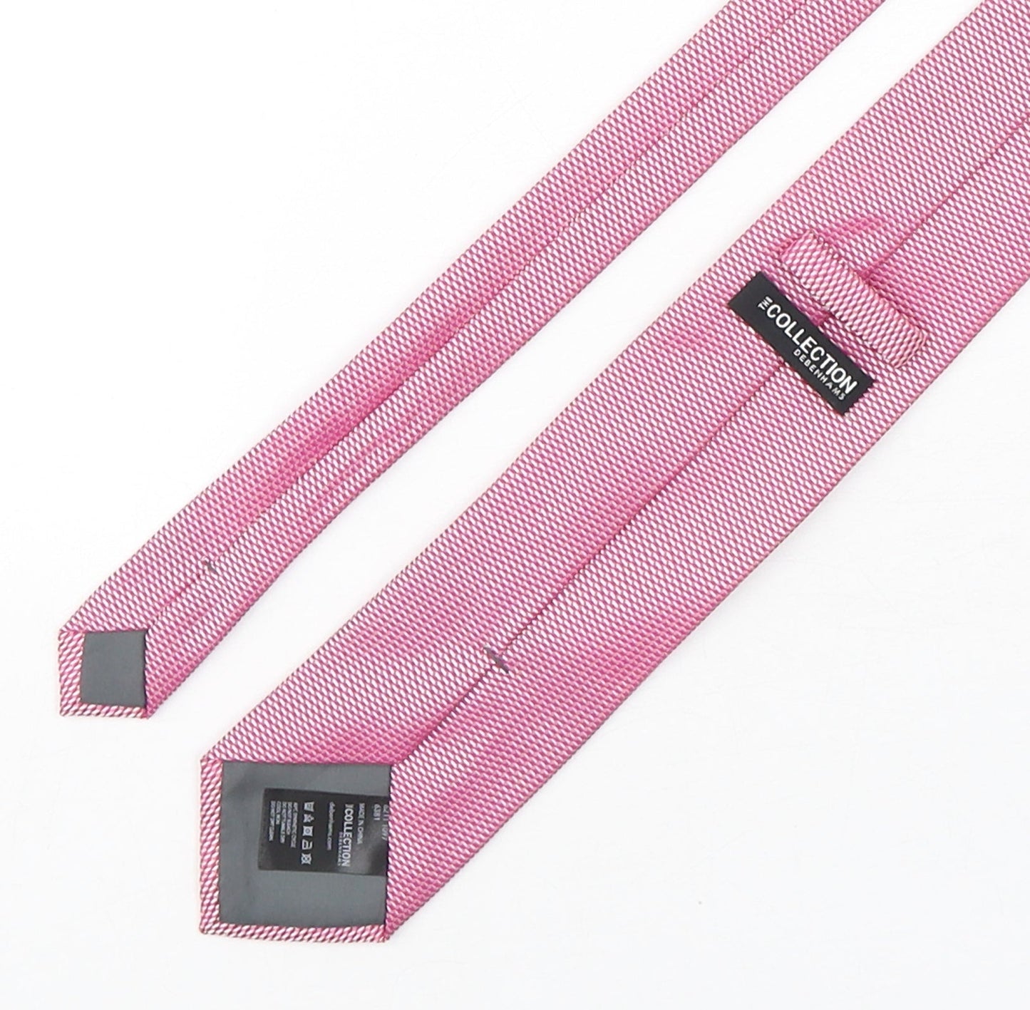 Debenhams  Mens Pink Grenadine Polyester Pointed Tie One Size