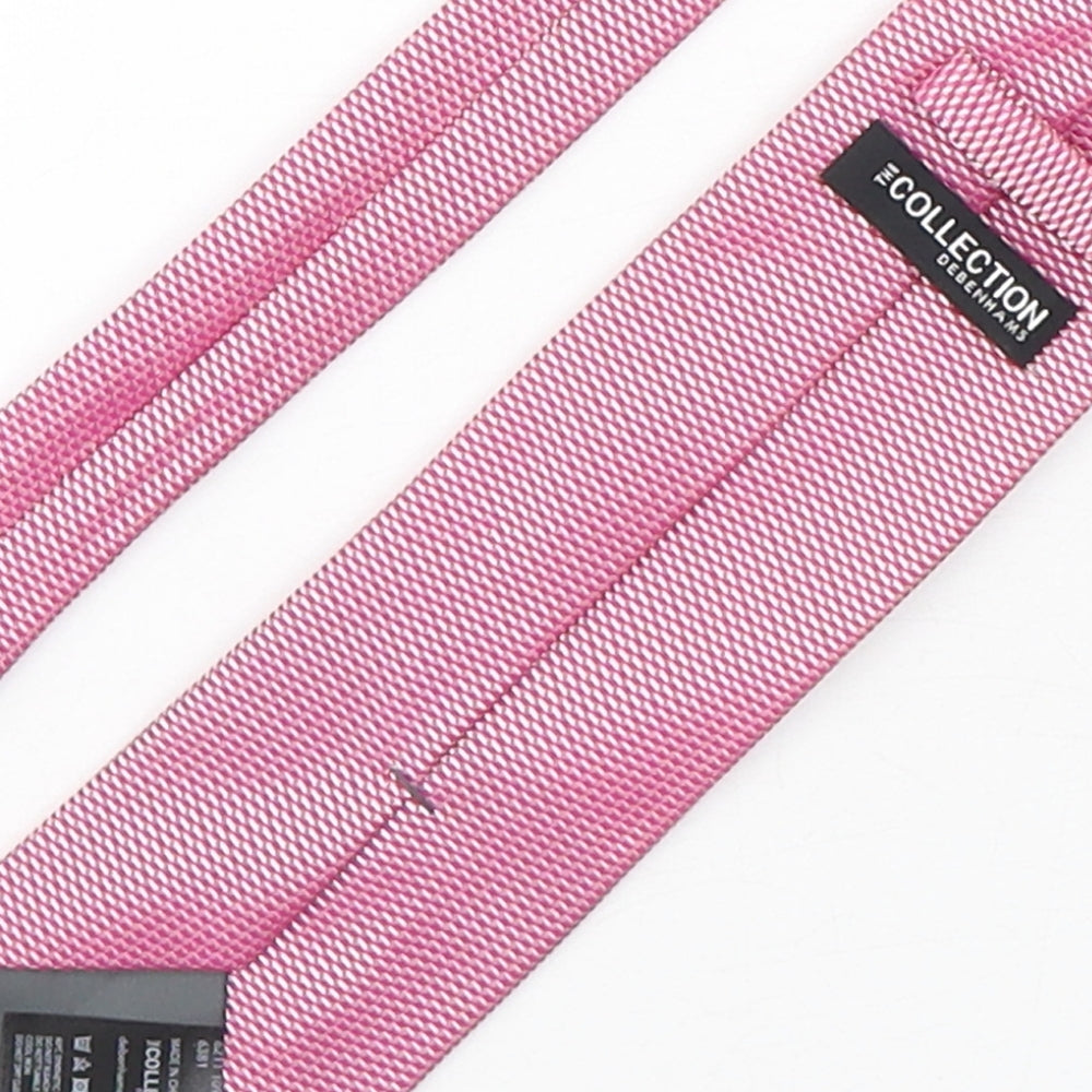 Debenhams  Mens Pink Grenadine Polyester Pointed Tie One Size