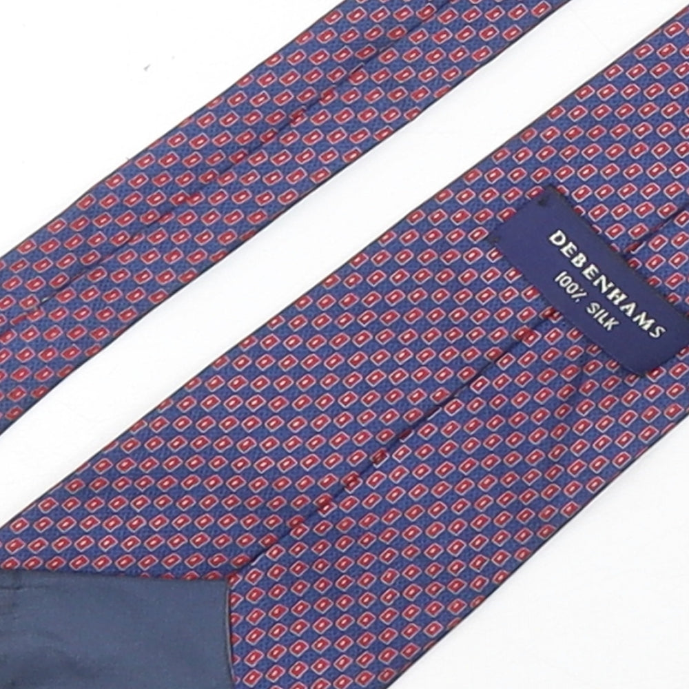 Debenhams  Mens Multicoloured Geometric Silk Pointed Tie One Size